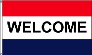 Welcome Red White Blue Flag