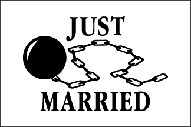 JUST MARRIED 3 X 5 FLAG