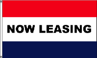 Now Leasing Red White Blue Flag