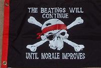 BEATINGS WILL CONTINUE 12 X 18 FLAG