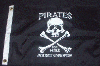 Pirates for Hire 12 x 18 Flag