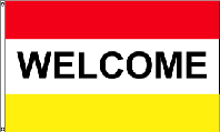 Welcome Red White Yellow Flag