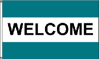 Welcome,Turquoise,White,Turquoise